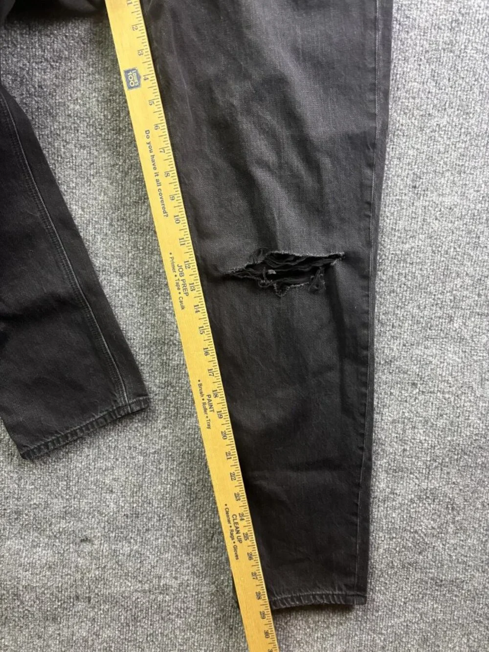 American Eagle Mom Jeans Womens 10 Black High Rise Distressed Strigid‎ 30x28.5